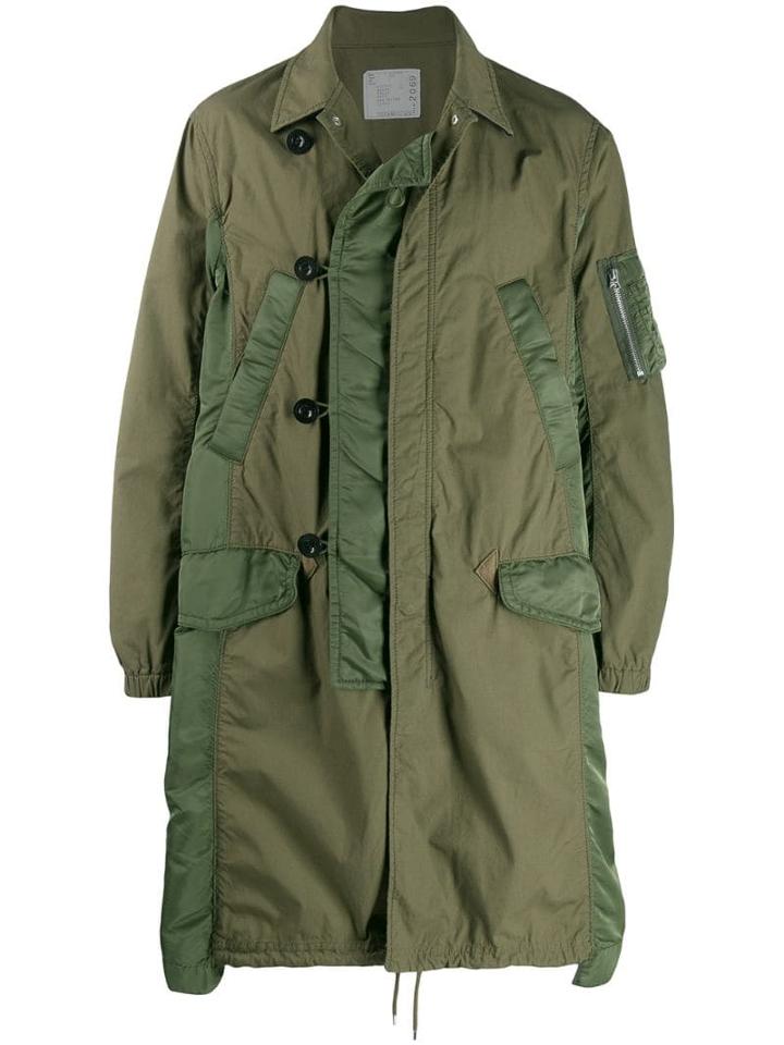 Sacai Oversized Parka Coat - Green