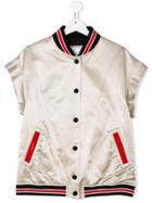 Gaelle Paris Kids Teen Logo Patch Bomber Vest - Grey