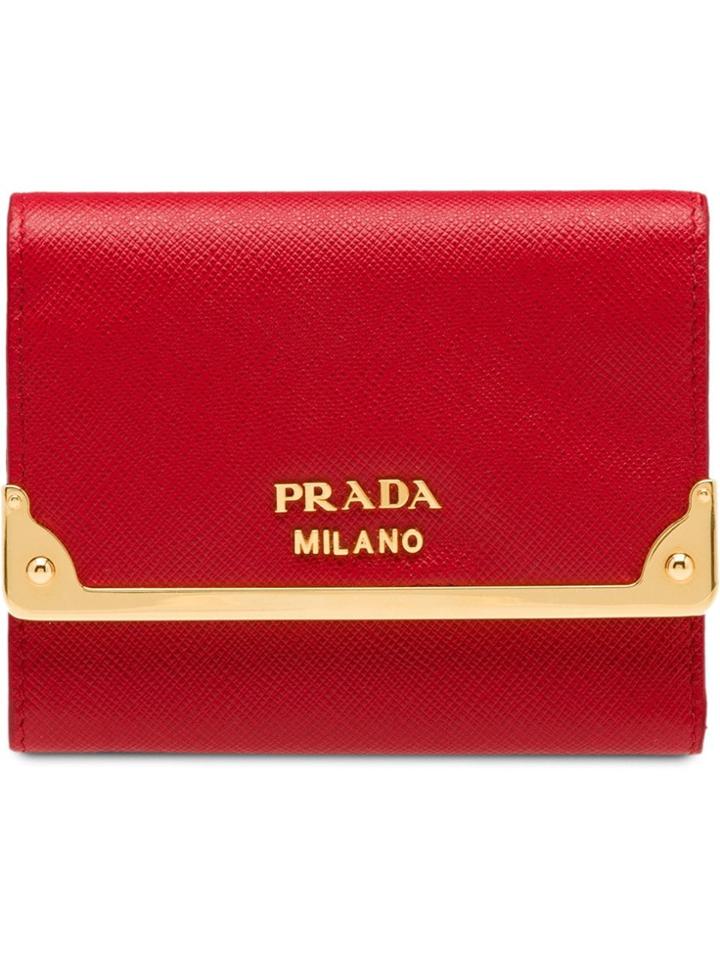 Prada Medium Leather Wallet - Red