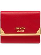 Prada Medium Leather Wallet - Red