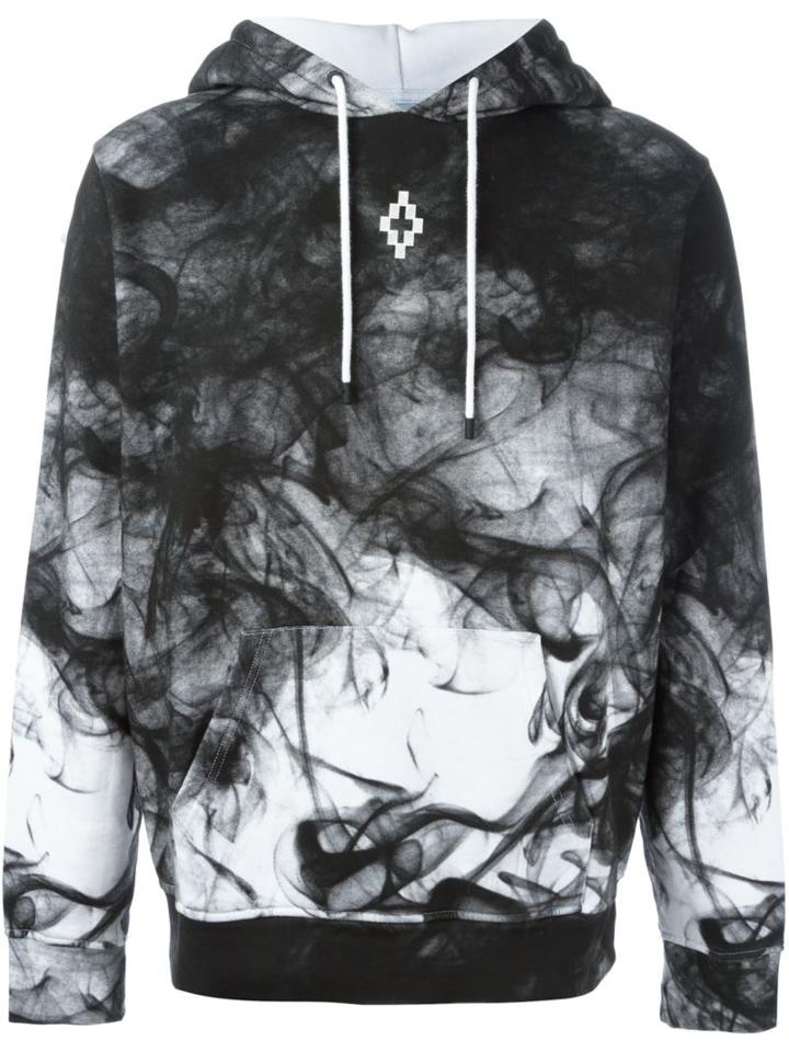 Marcelo Burlon County Of Milan Smoke Print Hoodie, Men's, Size: Small, Black, Cotton