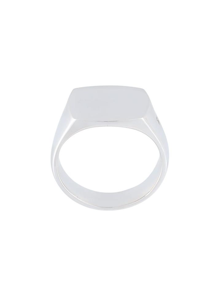 Tom Wood 'cushion' Signet Ring, Adult Unisex, Size: 52, Metallic