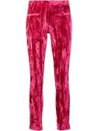 Haider Ackermann Stripe Detail Skinny Trousers, Women's, Size: 36, Pink/purple, Leather/acetate/rayon