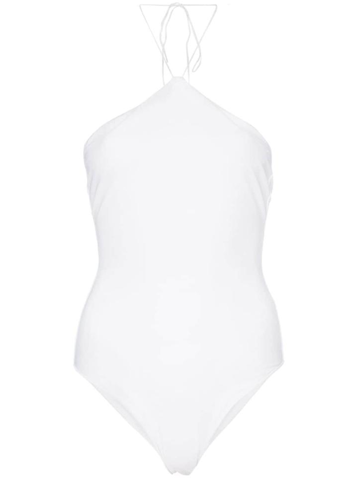 Oseree White Maillot Halterneck Swimsuit