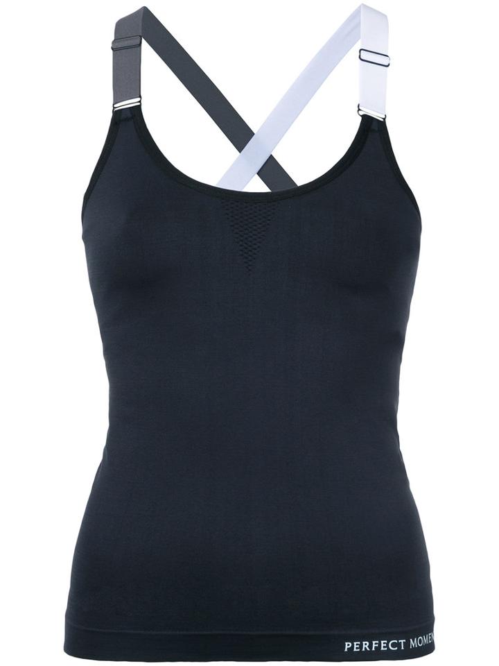 Perfect Moment - Strapped Sports Tank Top - Women - Spandex/elastane/polyimide - Xs, Black