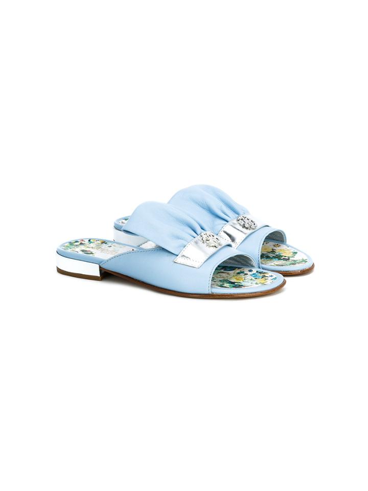 Roberto Cavalli Kids Casual Slip-on Mules - Blue