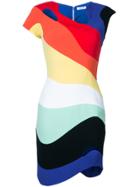 Mugler Rainbow Wave Bodycon Dress - Multicolour