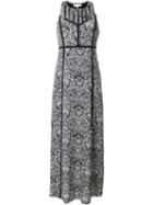 Iro Printed Long Dress, Women's, Size: 38, Black, Polyester/spandex/elastane