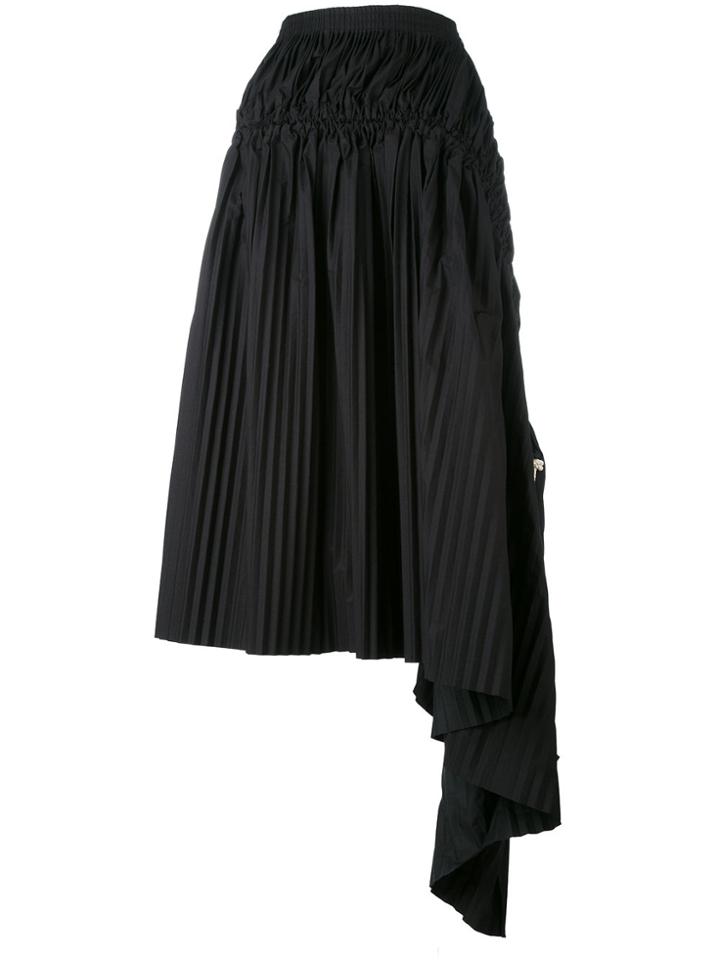 Marni Asymmetric Pleated Skirt - Black