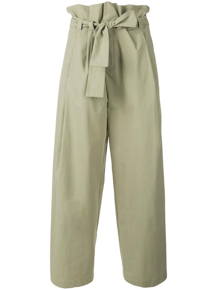 Erika Cavallini Ruffle Top Trousers - Green
