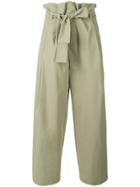 Erika Cavallini Ruffle Top Trousers - Green