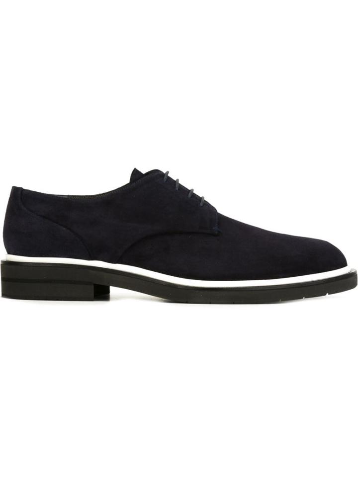 Robert Clergerie Classic Derby Shoes, Men's, Size: 43, Blue, Calf Suede/leather/rubber