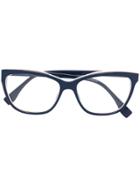 Fendi Eyewear Square Winged Glasses - Blue