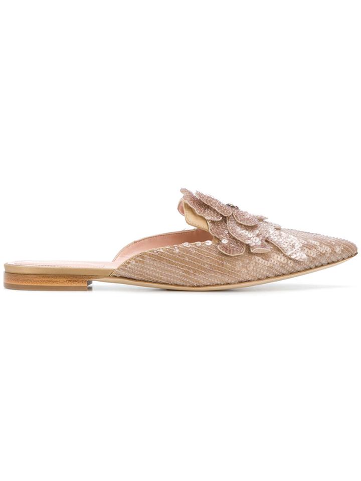 Alberta Ferretti Sequin Embellished Mules - Grey