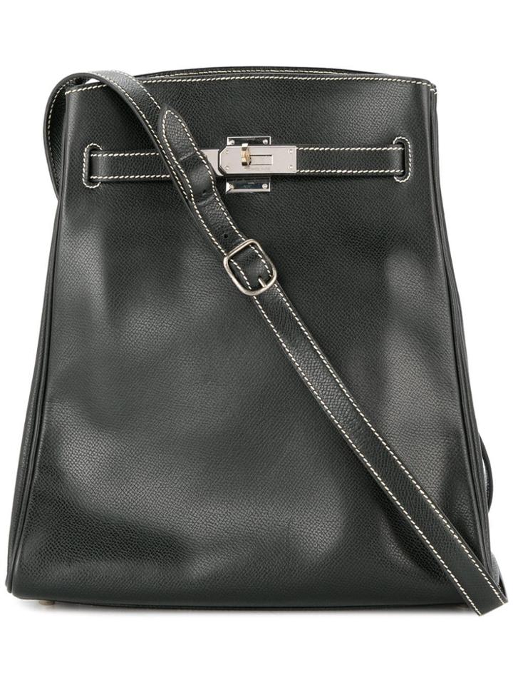 Hermès Vintage Kelly Sport Mm Shoulder Bag Lisse - Black