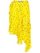 Preen By Thornton Bregazzi Asymmetric Floral Skirt - Yellow & Orange