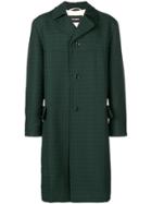 Raf Simons Checked Single-breasted Coat - Green