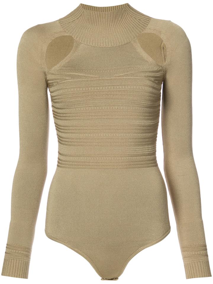 Cushnie Et Ochs Cut Out Bodysuit - Nude & Neutrals