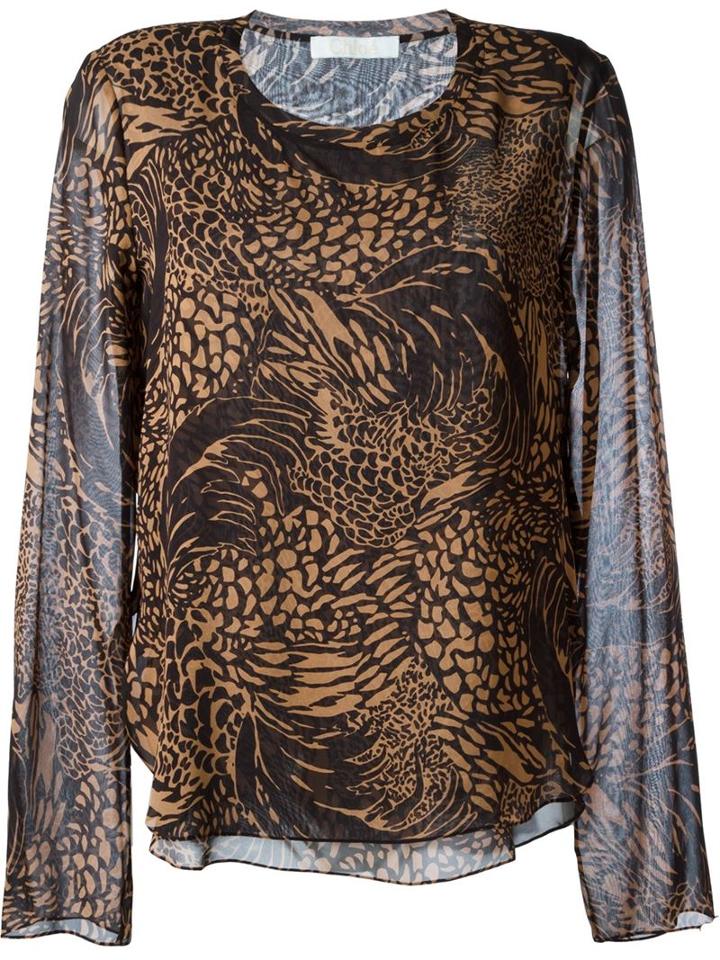Chloé Animal Print Blouse