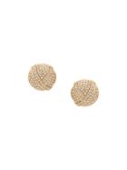 Christian Dior Pre-owned 1980s Rhinestone Round Earrings - Gold