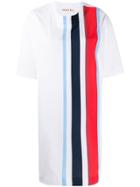 Marni Striped Oversized T-shirt Dress - White