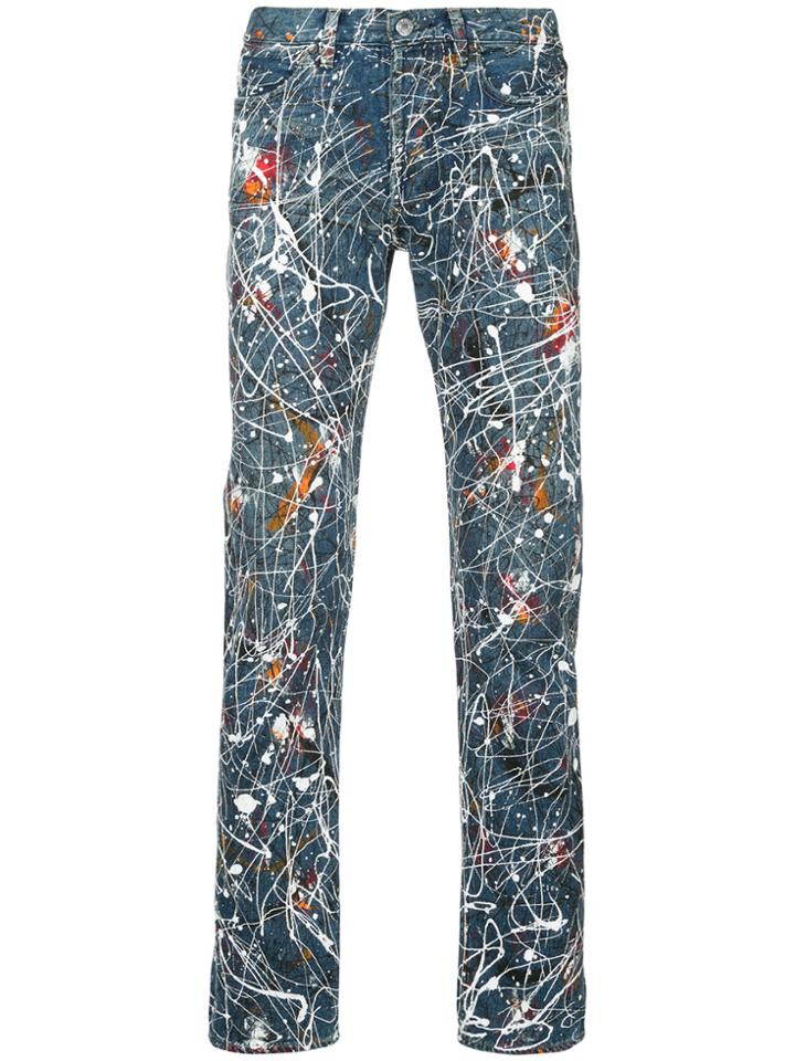 Minedenim Paint Splatter Slim Jeans - Blue