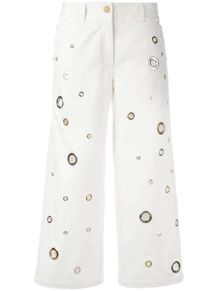 Kenzo Eyelet Cropped Jeans - White