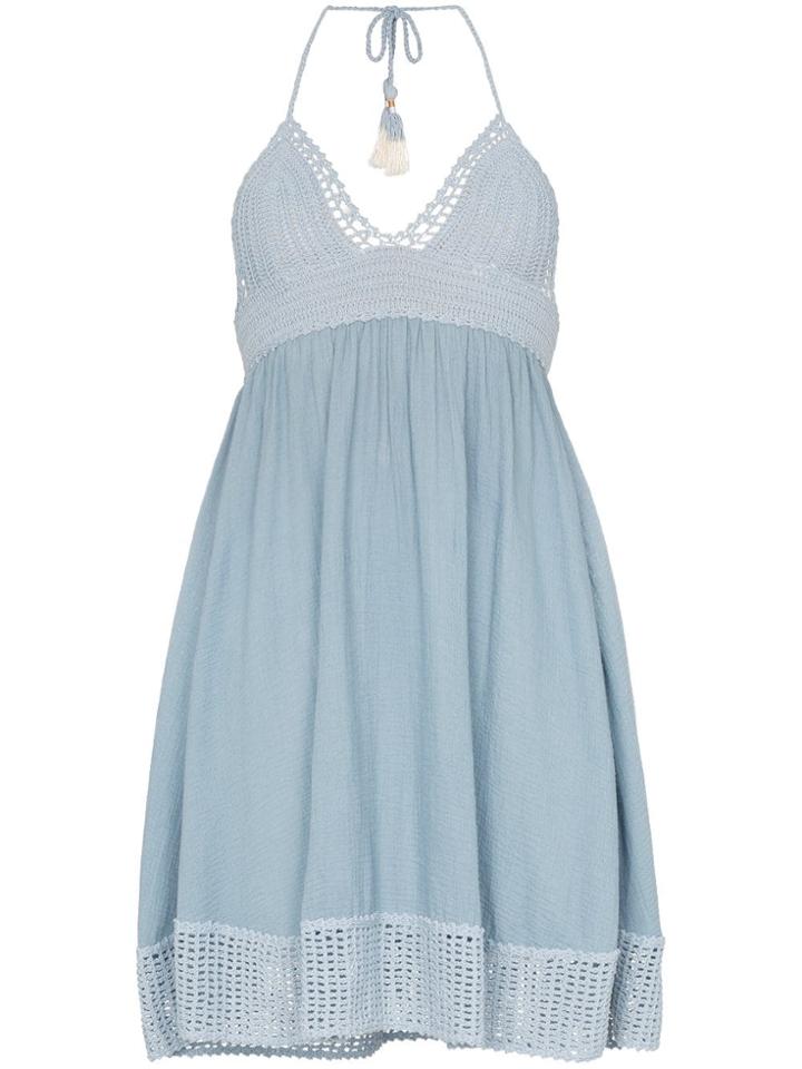 She Made Me Aahanna Crochet Dress - Blue