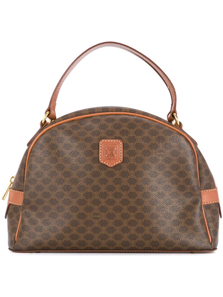 Céline Vintage Macadam Pattern Tote Bag - Brown