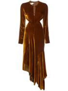 Marques'almeida Velvet Cut Out Dress - Brown