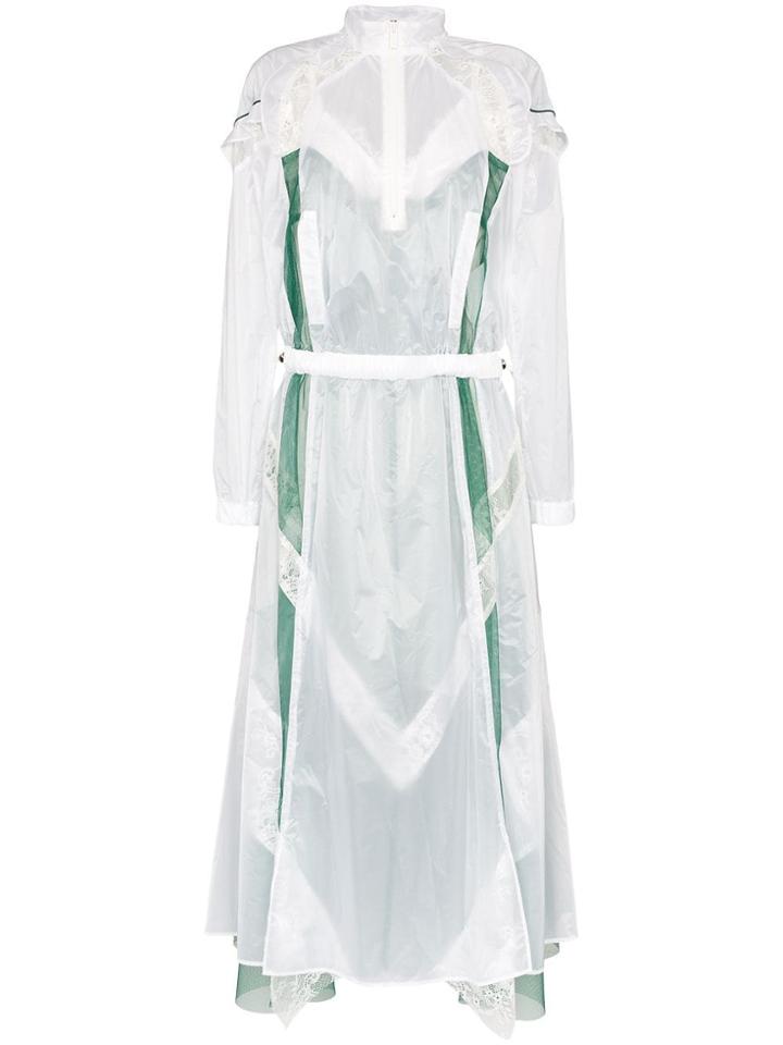 Sacai Lace-trim Sports Maxi Dress - White