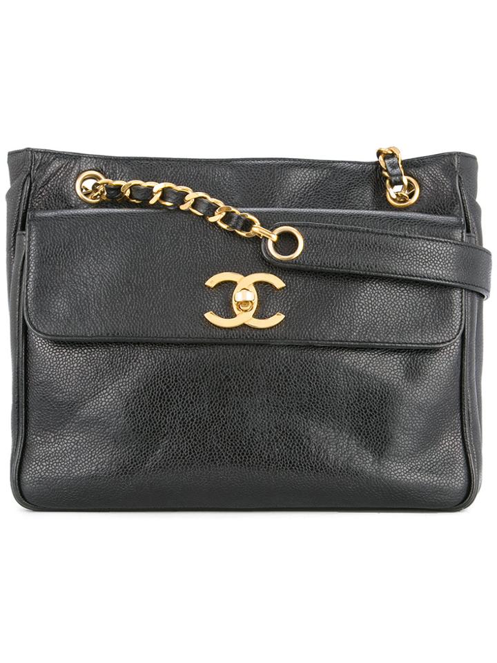Chanel Vintage Flap Pocket Shoulder Bag - Black