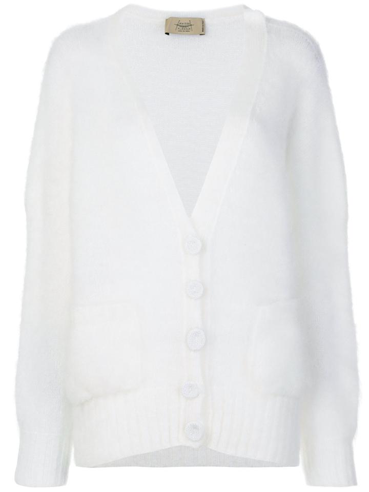 Maison Flaneur V-neck Cardigan - White
