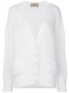 Maison Flaneur V-neck Cardigan - White
