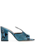 Paris Texas Python Mules - Blue