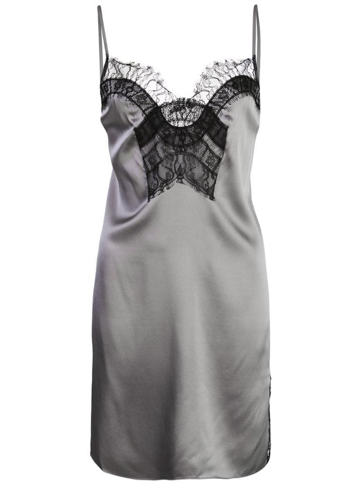 Kiki De Montparnasse Lace-detail Mini Dress - Silver
