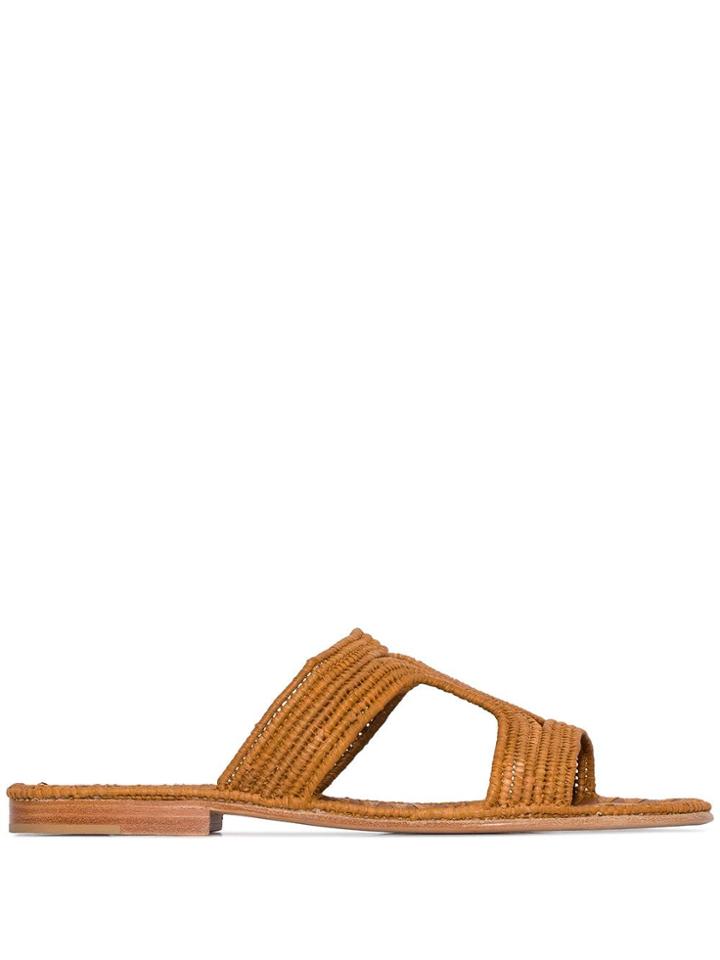 Carrie Forbes Moha Raffia Flat Sandals - Brown