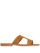 Carrie Forbes Moha Raffia Flat Sandals - Brown
