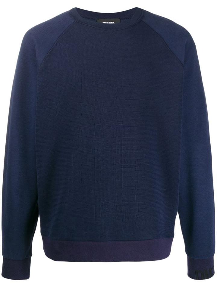 Diesel Micro-waffle Sweatshirt - Blue