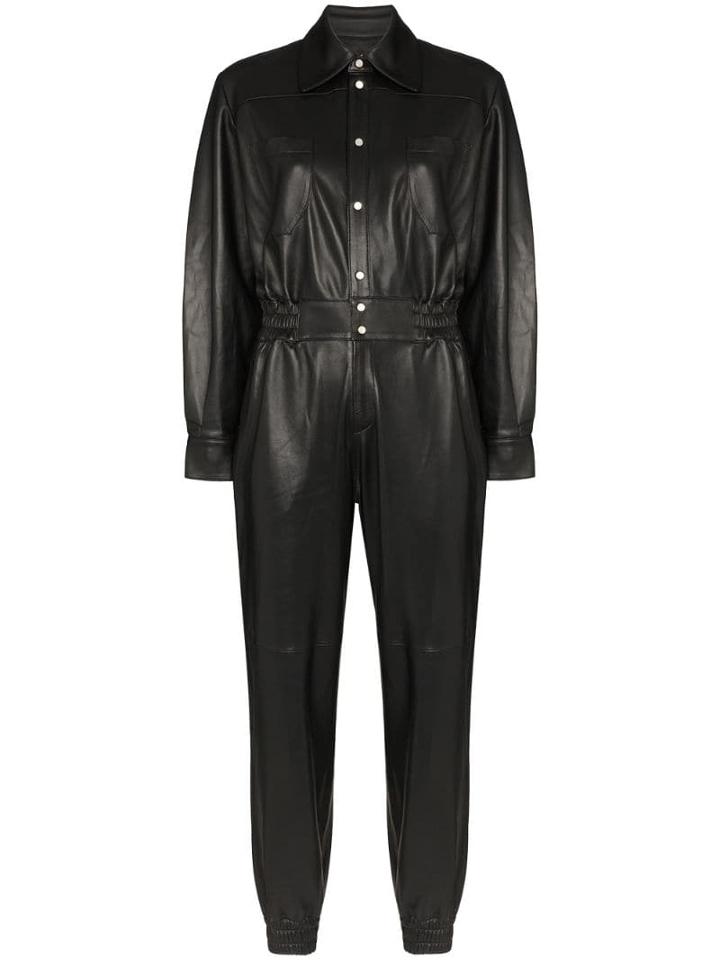 Skiim Nico Leather Jumpsuit - Black