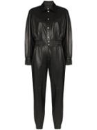 Skiim Nico Leather Jumpsuit - Black