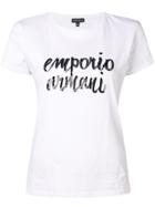 Emporio Armani Sequin Logo Printed T-shirt - White
