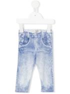 Junior Gaultier - Denim Print Leggings - Kids - Cotton/spandex/elastane - 12 Mth, Blue