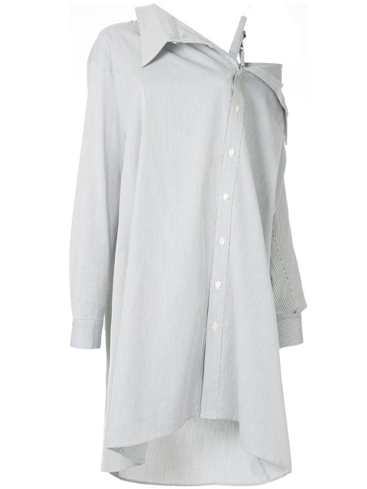 Ambush Off-shoulder Asymmetric Shirt Dress - Grey