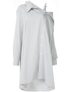 Ambush Off-shoulder Asymmetric Shirt Dress - Grey