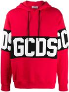 Gcds Colour-block Logo Print Hoodie - Red