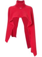 Ports 1961 Turtleneck Knitted Crop Sweater - Red