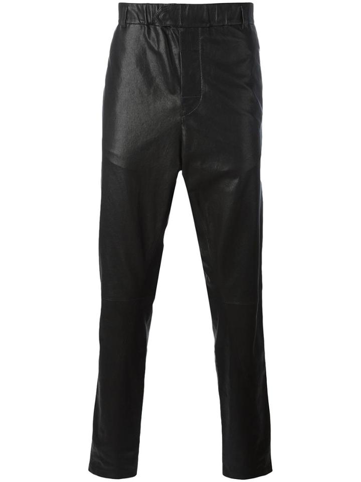 Ann Demeulemeester Grise Leather Tapered Trousers - Black