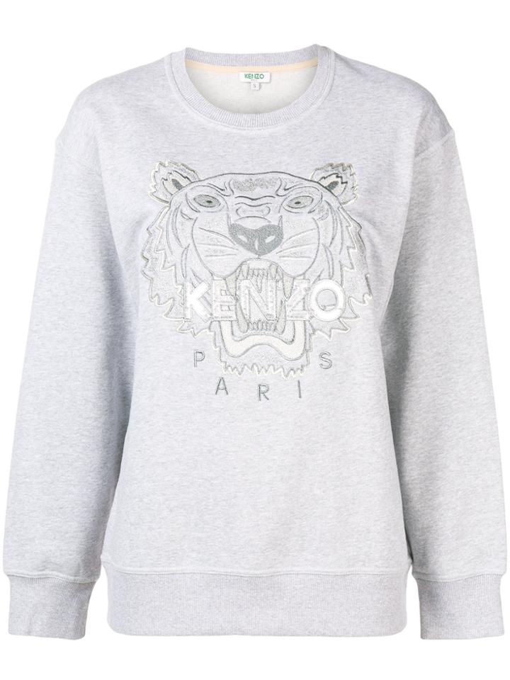Kenzo Tiger Logo Patch Sweatshirt - Grey