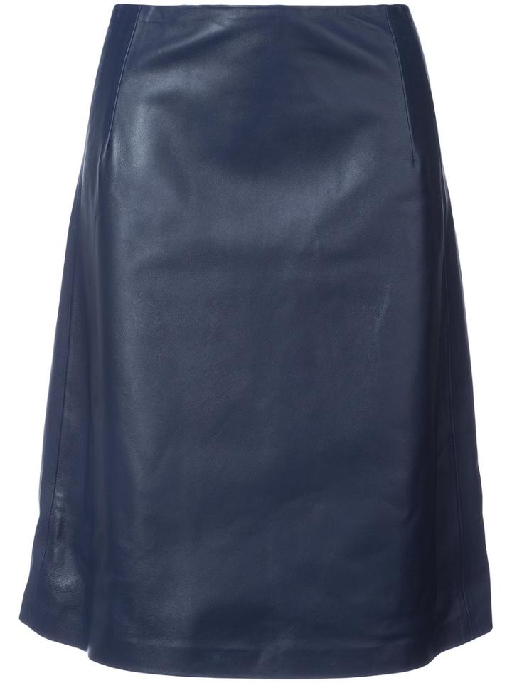 Carolina Herrera - A-line Skirt - Women - Silk/lamb Skin - 4, Green, Silk/lamb Skin